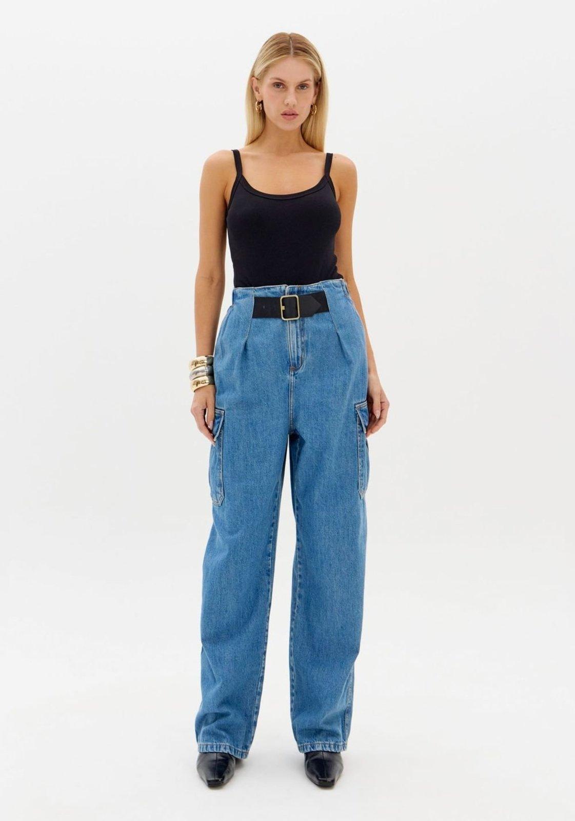 Calça Carrot Jeans Com Cintura Alta Lança Perfume