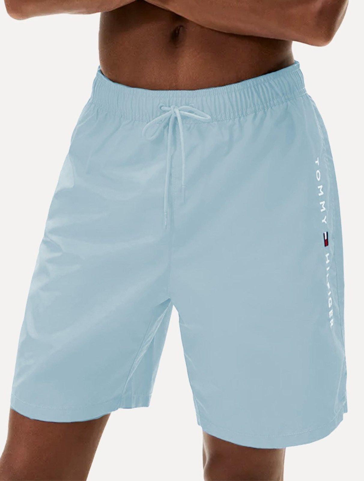 Short Tommy Hilfiger Masculino Medium Drawstring Zip Pocket Azul Claro