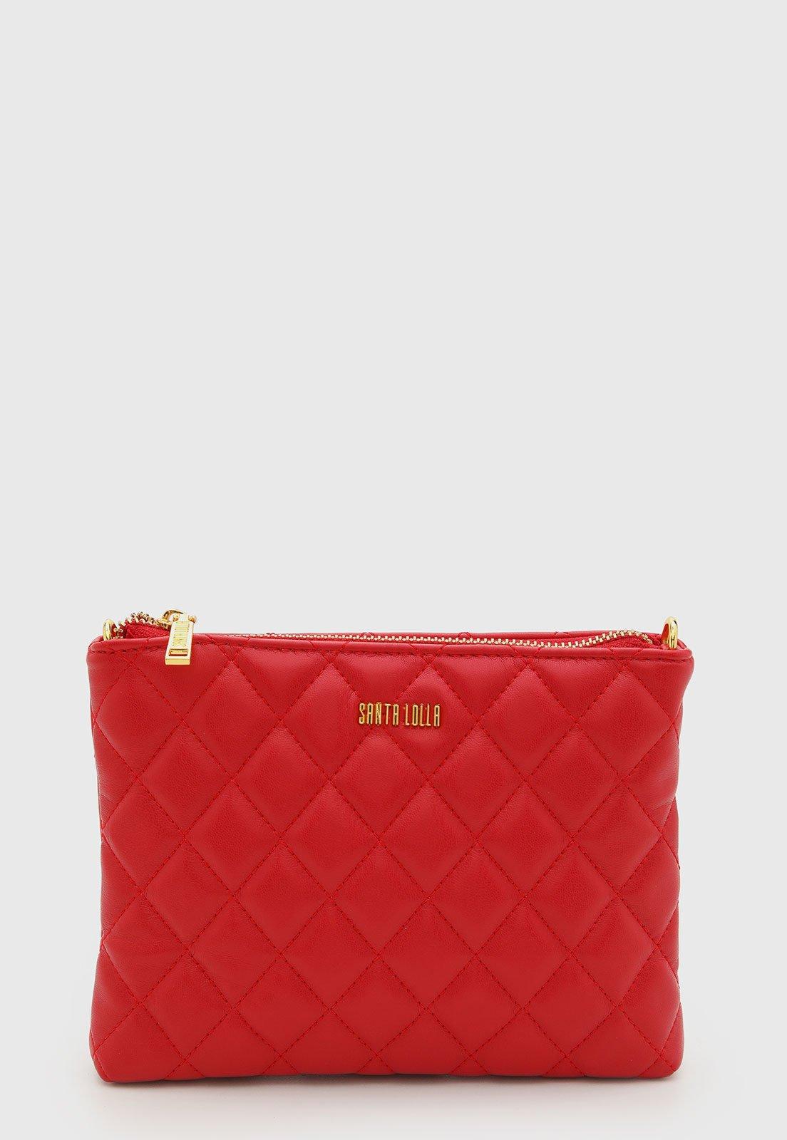 Bolsa Clutch Santa Lolla Matelassê Vermelha