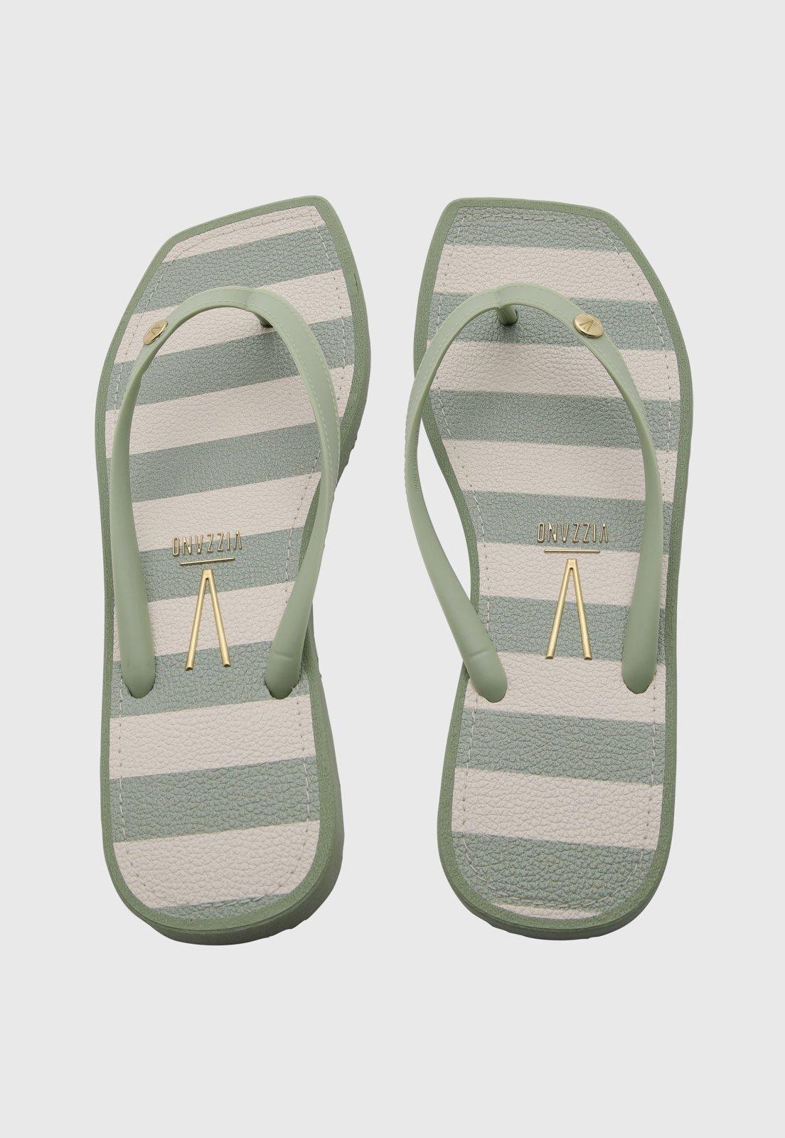 Chinelo Feminino Vizzano Listras Verde
