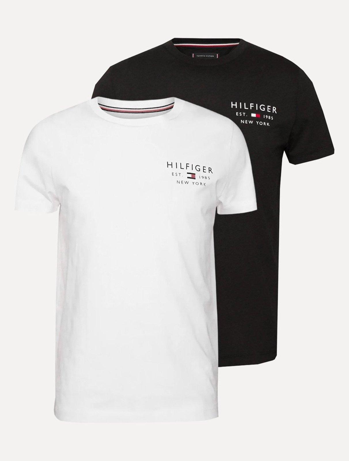 Kit Camisetas Tommy Hilfiger | Masculina Brand Love Small Logo Preta/Branca