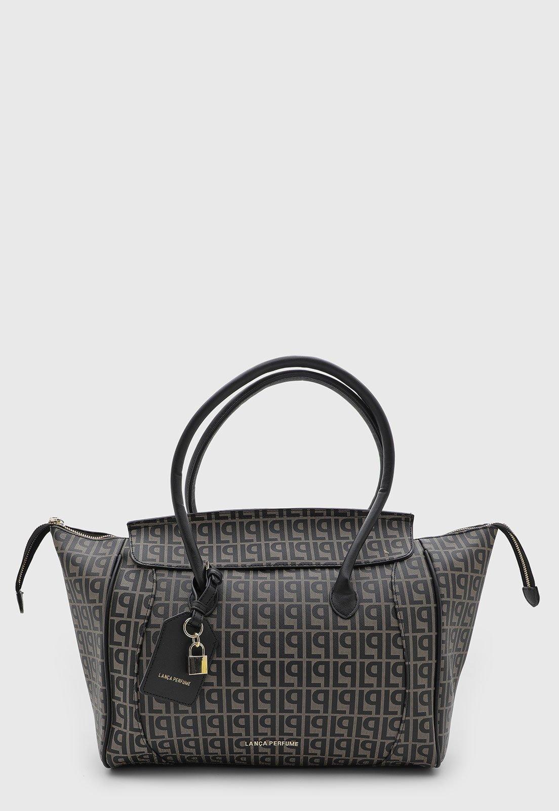 Bolsa Feminina Lança Perfume Grande Estruturada Marrom
