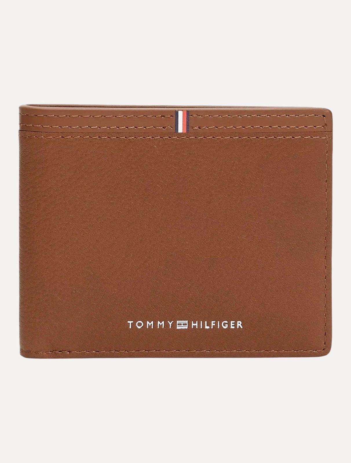 Carteira Tommy Hilfiger Masculina Central Mini Flag Marrom