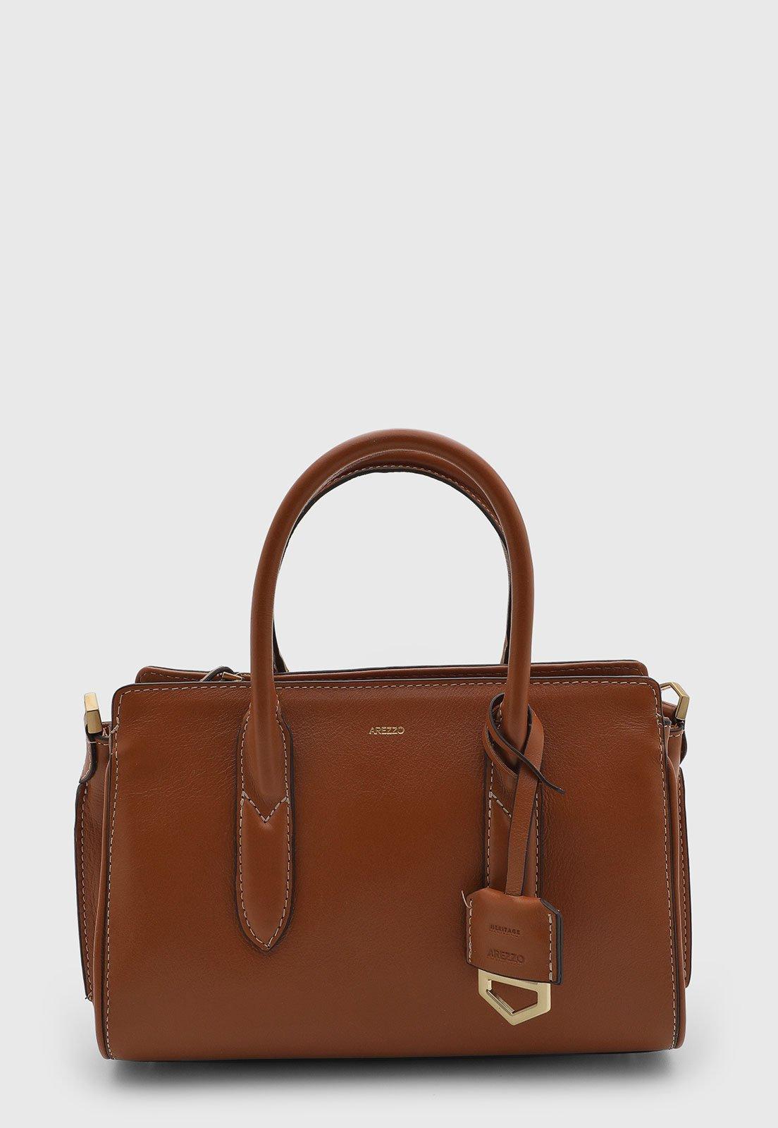 Bolsa Feminina Arezzo Média Couro Caramelo