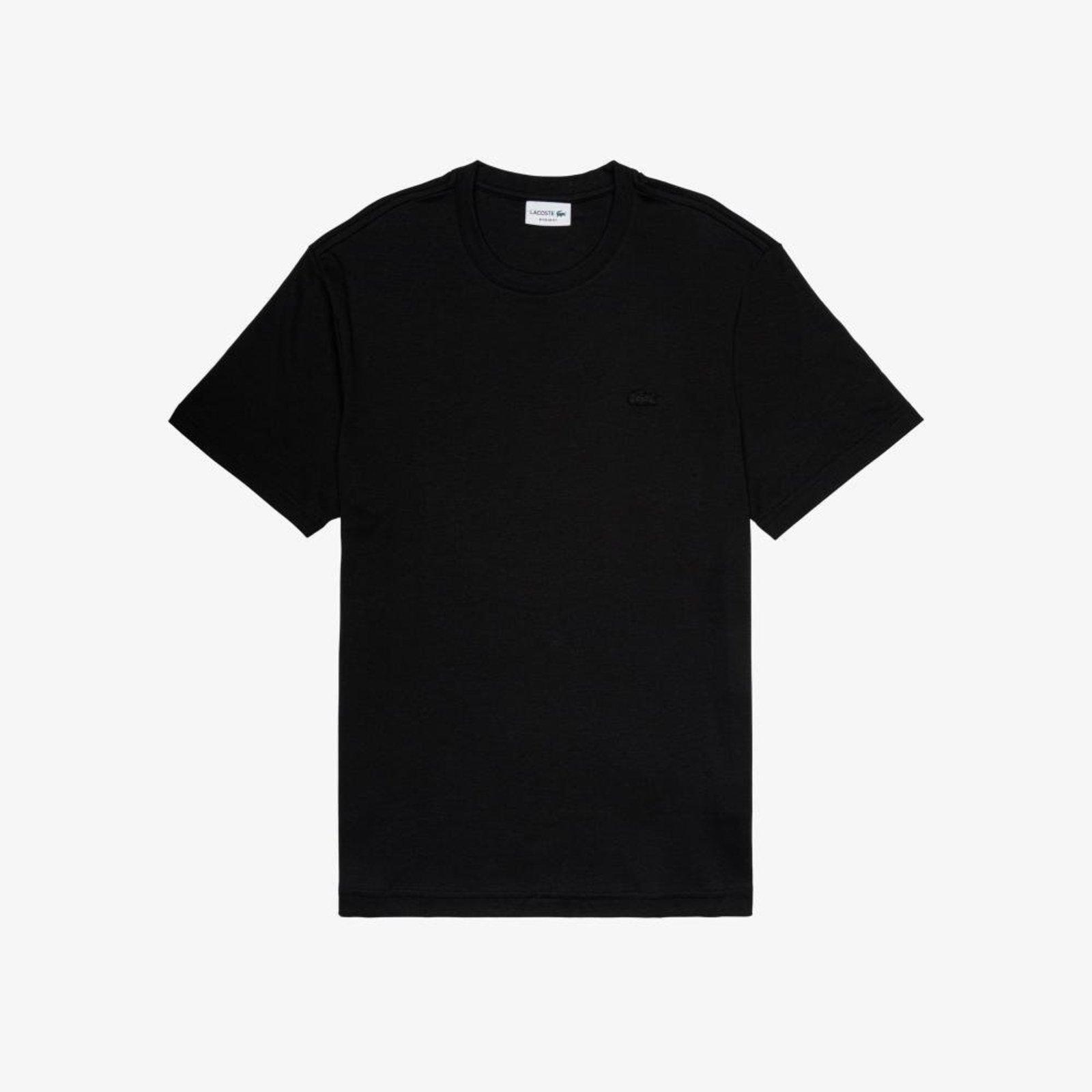 Camiseta entrelaçada de algodão Preto