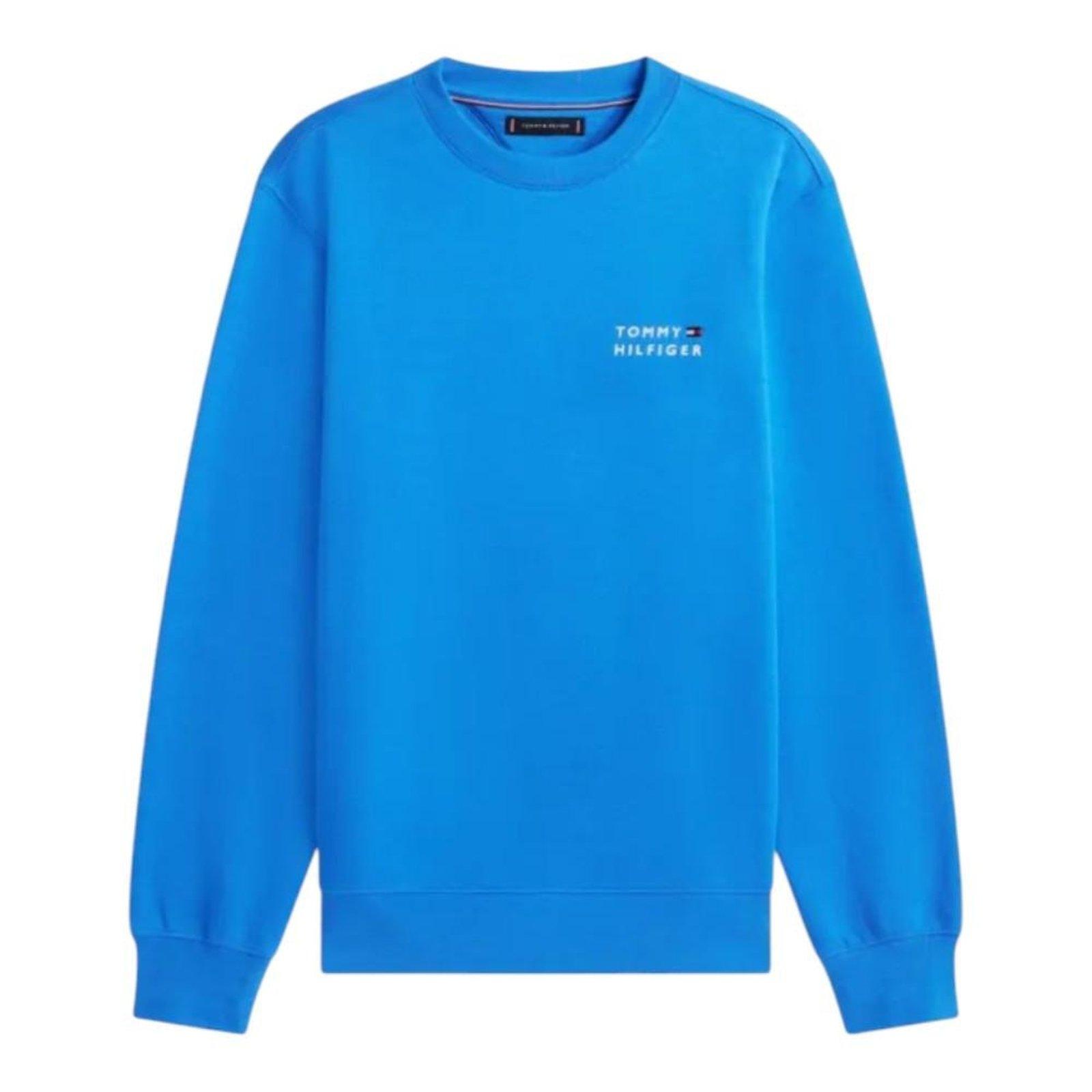 Moletom Tommy Hilfiger Brand Love Embroidery Terry Azul