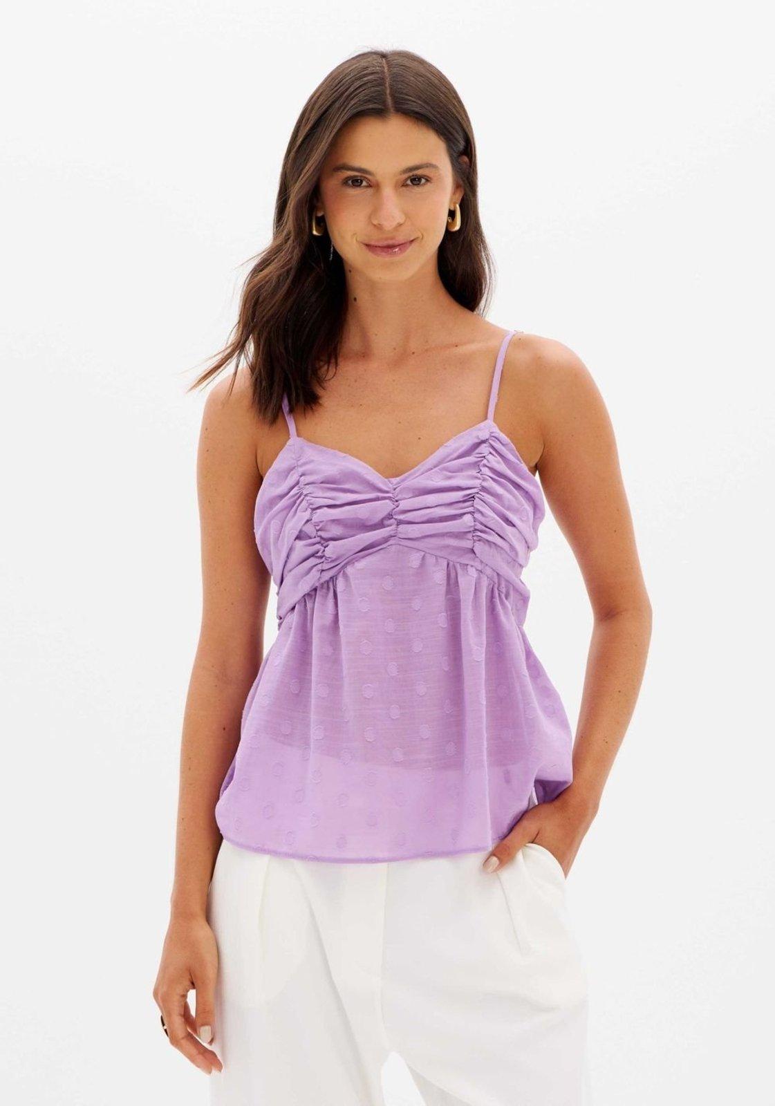 Blusa De Alça Com Pregas Lança Perfume