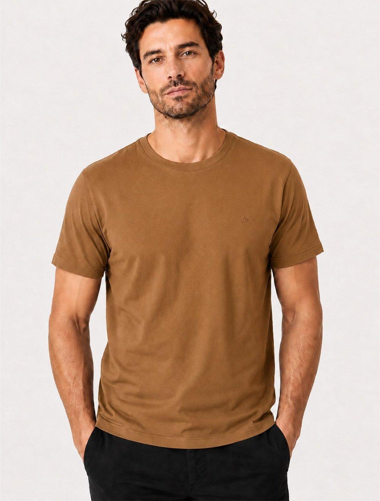 Camiseta Aramis Masculina Basic Lisa Mono Icon Âmbar