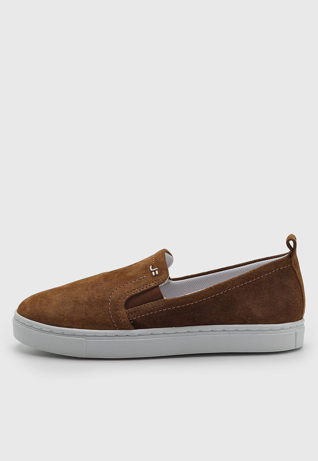 Tênis Feminino Jorge Bischoff Slip On Camurça Marrom
