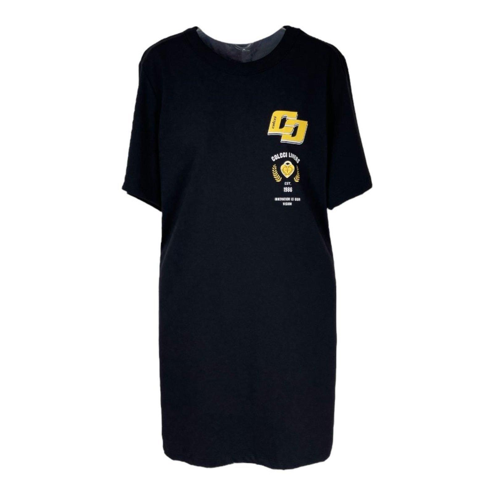 Vestido T-shirt Com Logo Colcci Preto