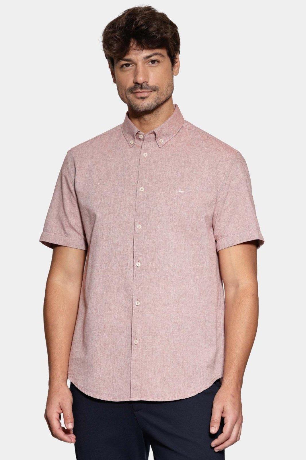 Camisa Aramis Manga Curta Slim Oxford Planalto Telha