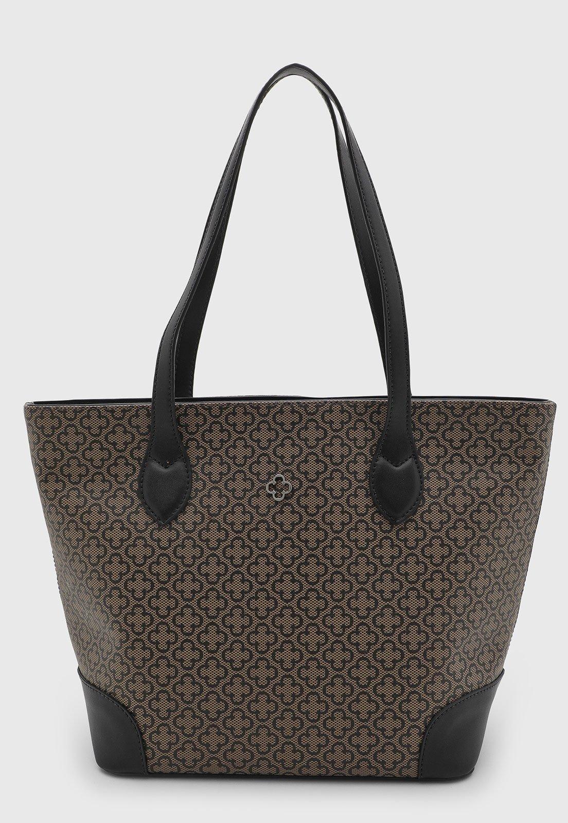 Bolsa Feminina Capodarte Grande Monograma Bege