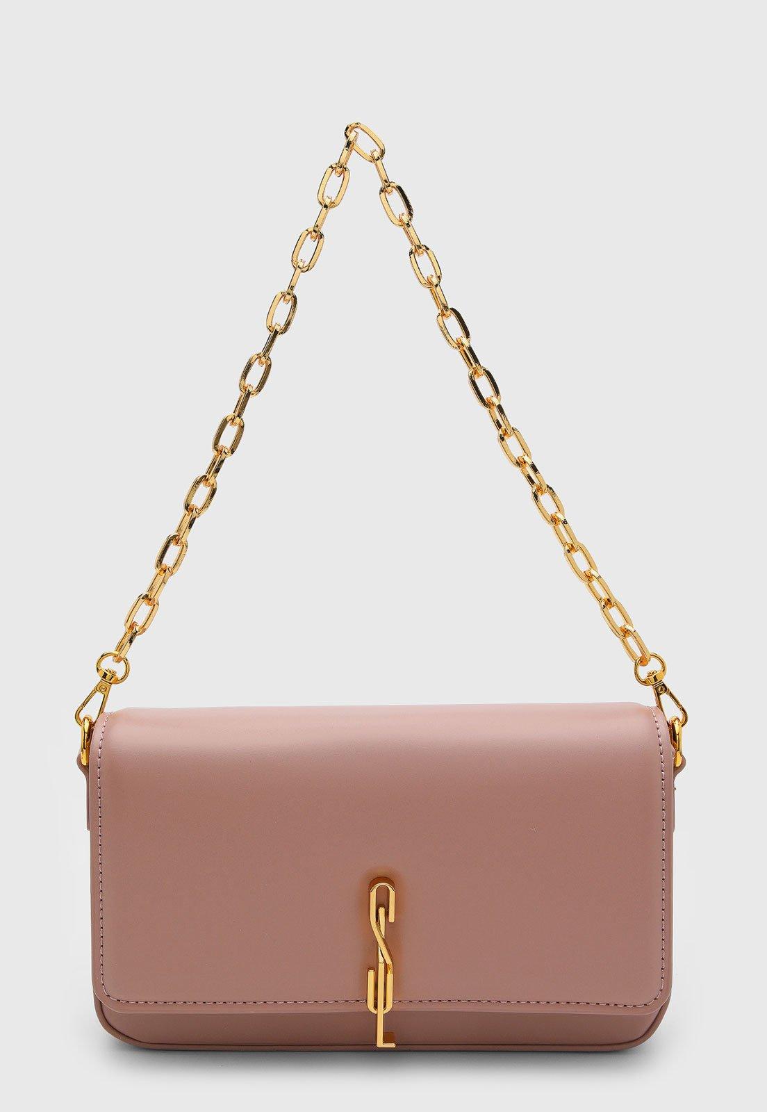 Bolsa Feminina Santa Lolla Alça Corrente Rosa