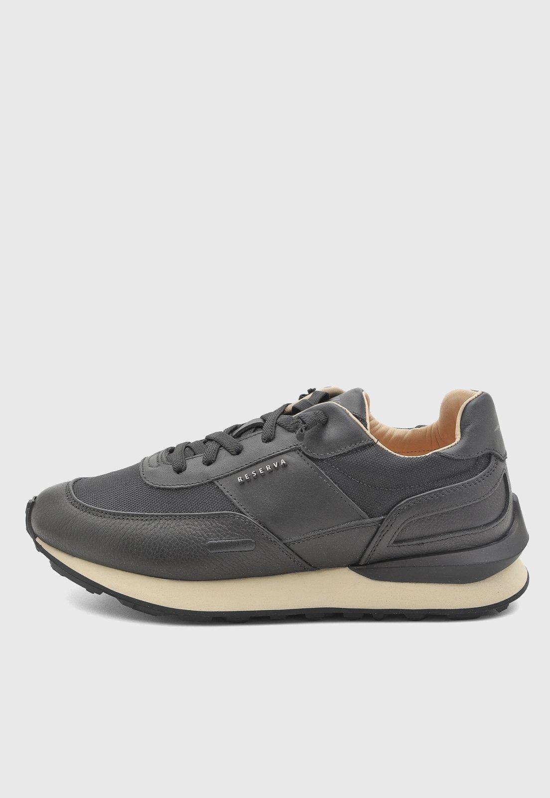 Tênis Masculino Reserva Couro Casual Preto