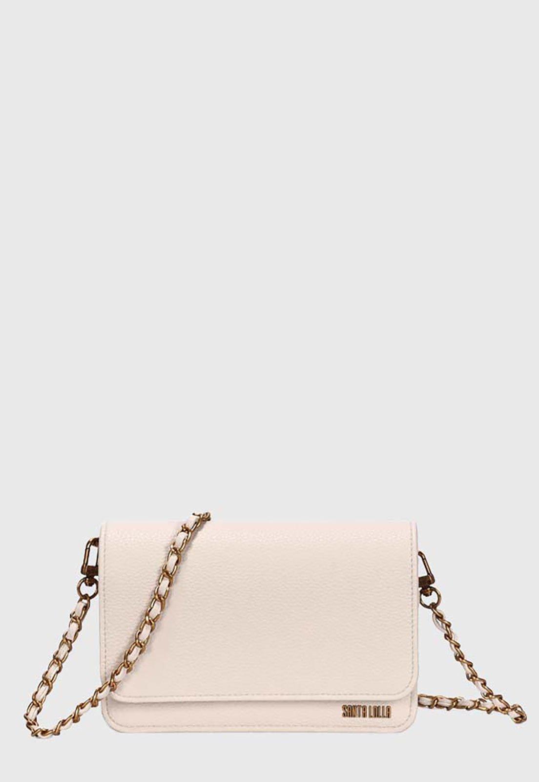 Bolsa Feminina Santa Lolla Alça Corrente Off-White