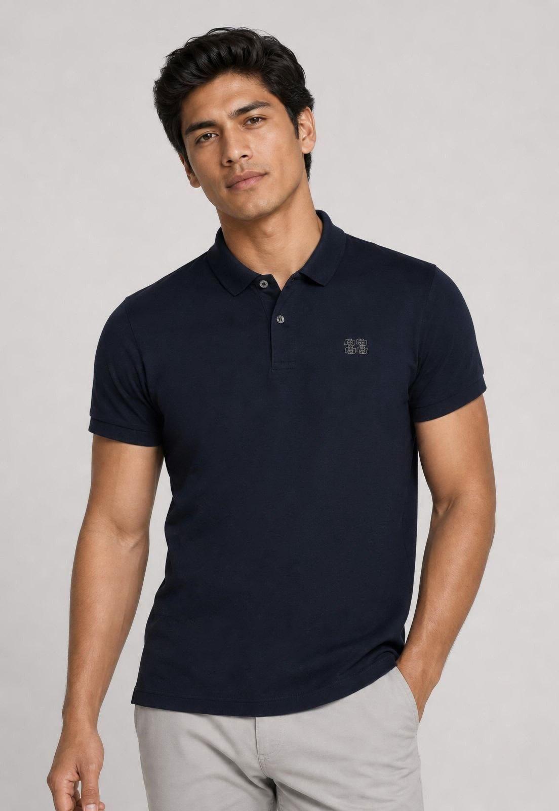 Camisa Polo Masculina Colcci Manga Curta Azul-marinho