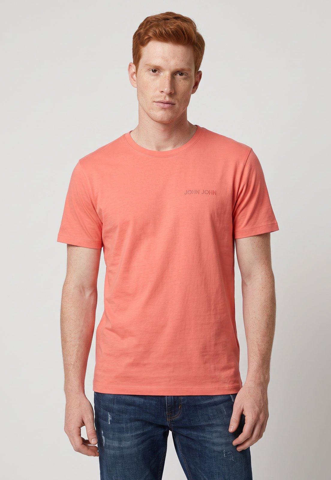 Camiseta Masculina John John Logo Rosa