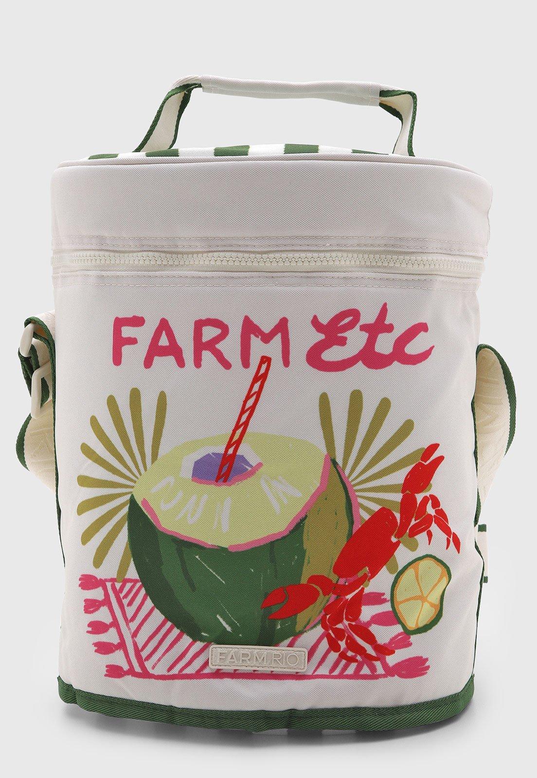 Bolsa Térmica FARM Cooler Farofa Lenço Comida de Praia Branco