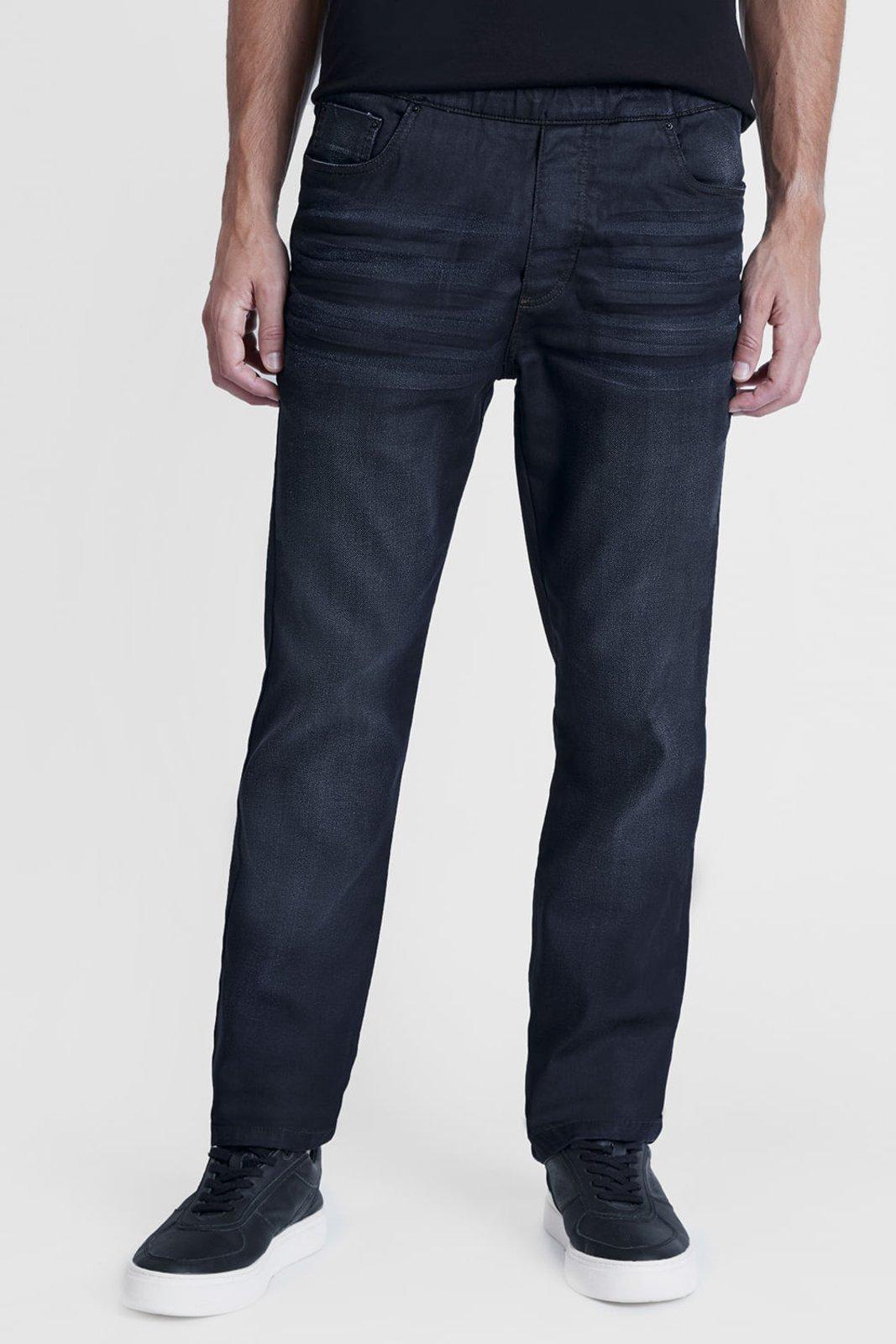 Calça Aramis Jeans Jogger Slim Moletom Azul Escuro - 40