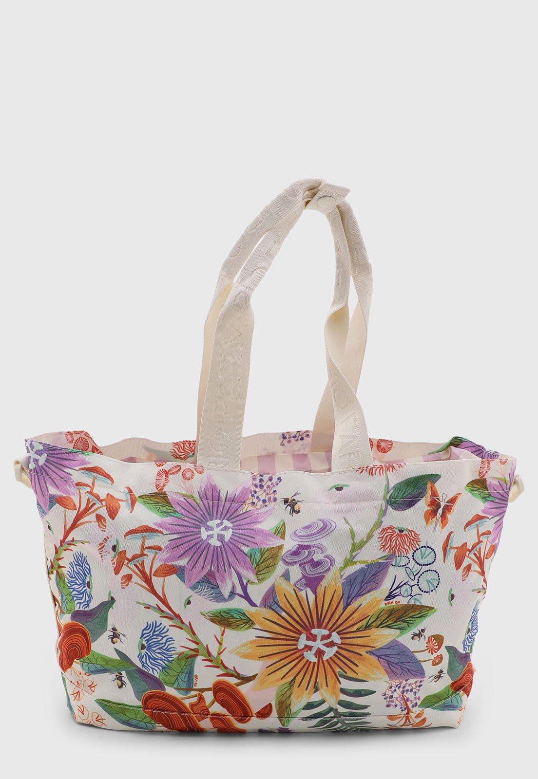 Bolsa FARM Estampada Floral Branca