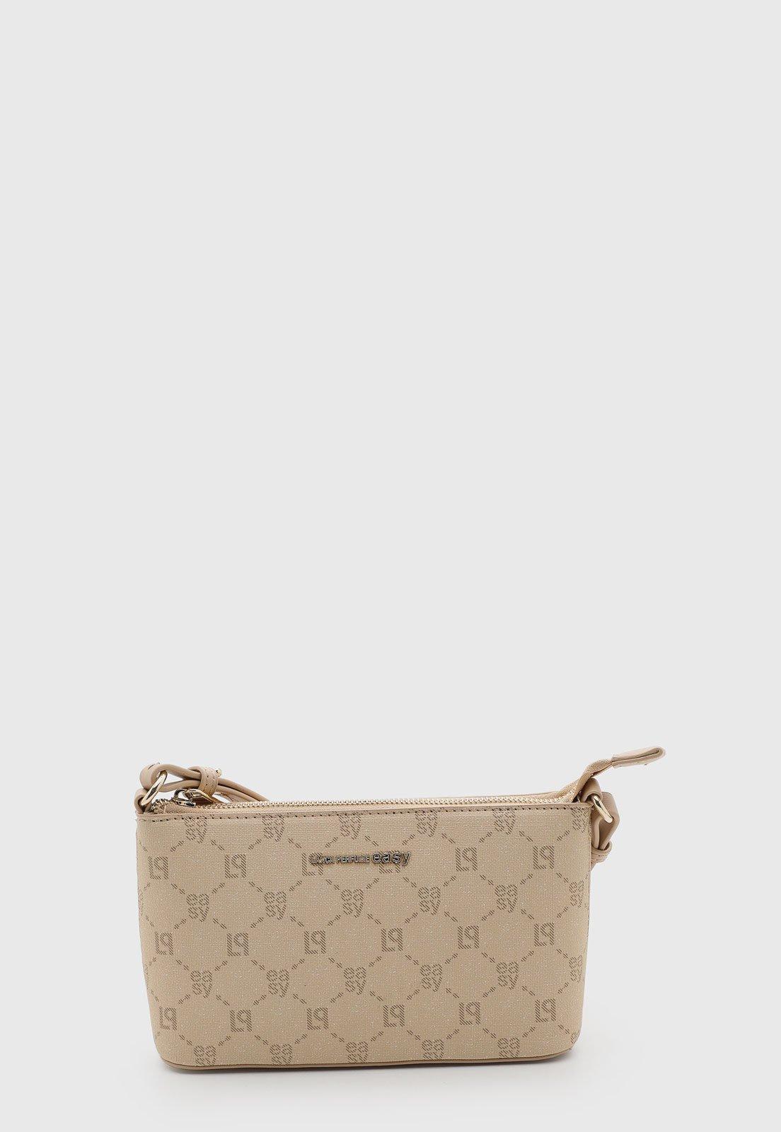 Bolsa Feminina Lança Perfume Compacta Monograma Bege