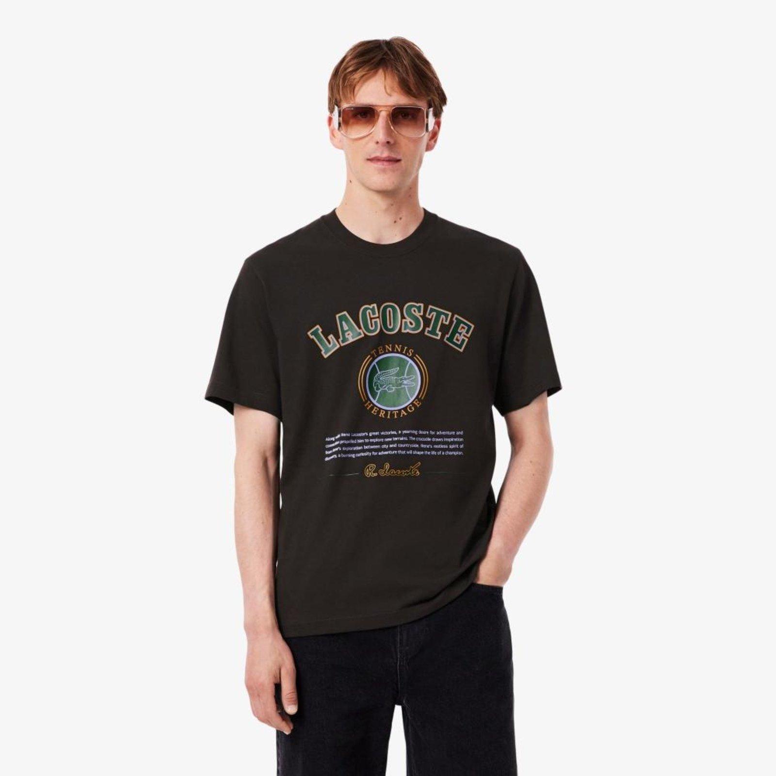 Camiseta de Algodão com Estampa Marrom