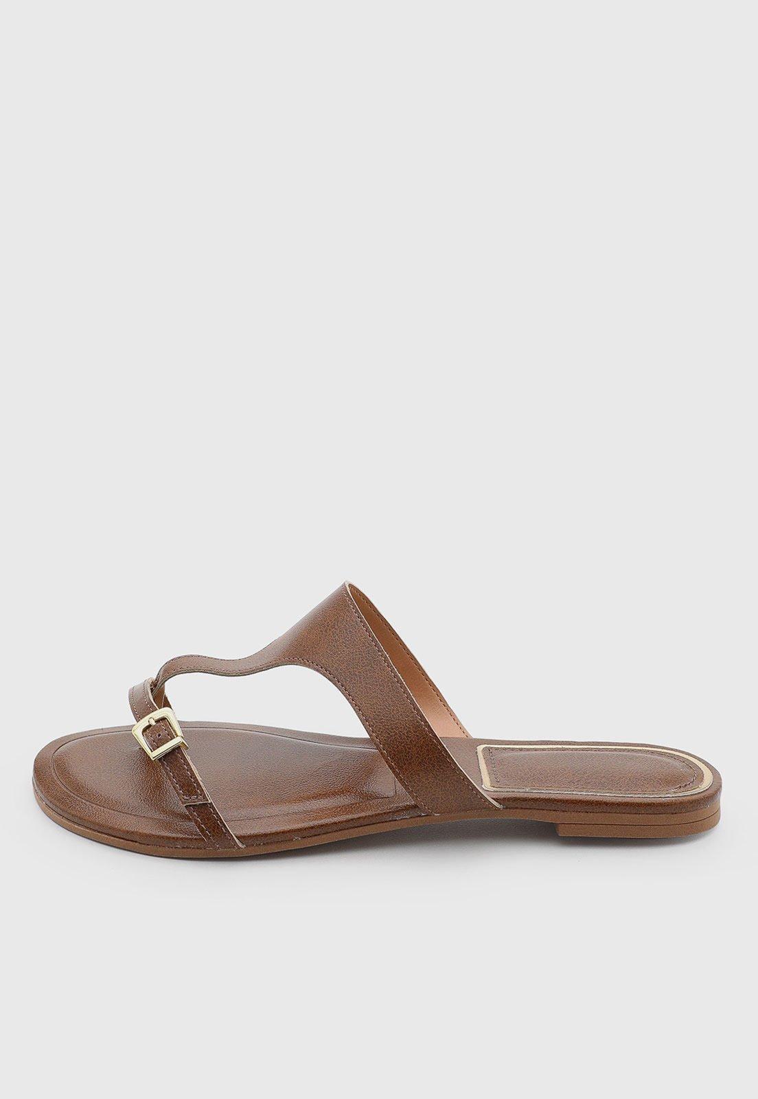 Sandália Feminina Vizzano Tiras Fivela Marrom
