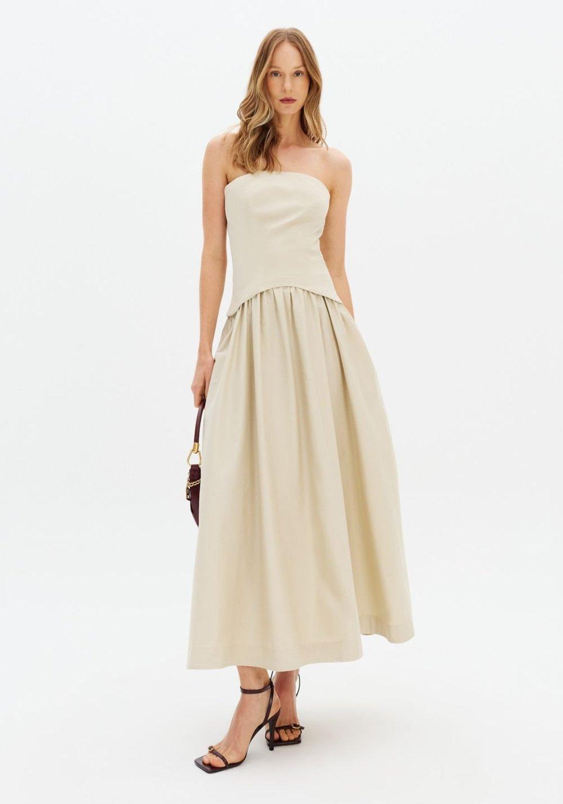 Vestido Super Midi Sem Mangas Em Algodão Egípicio Lança Perfume