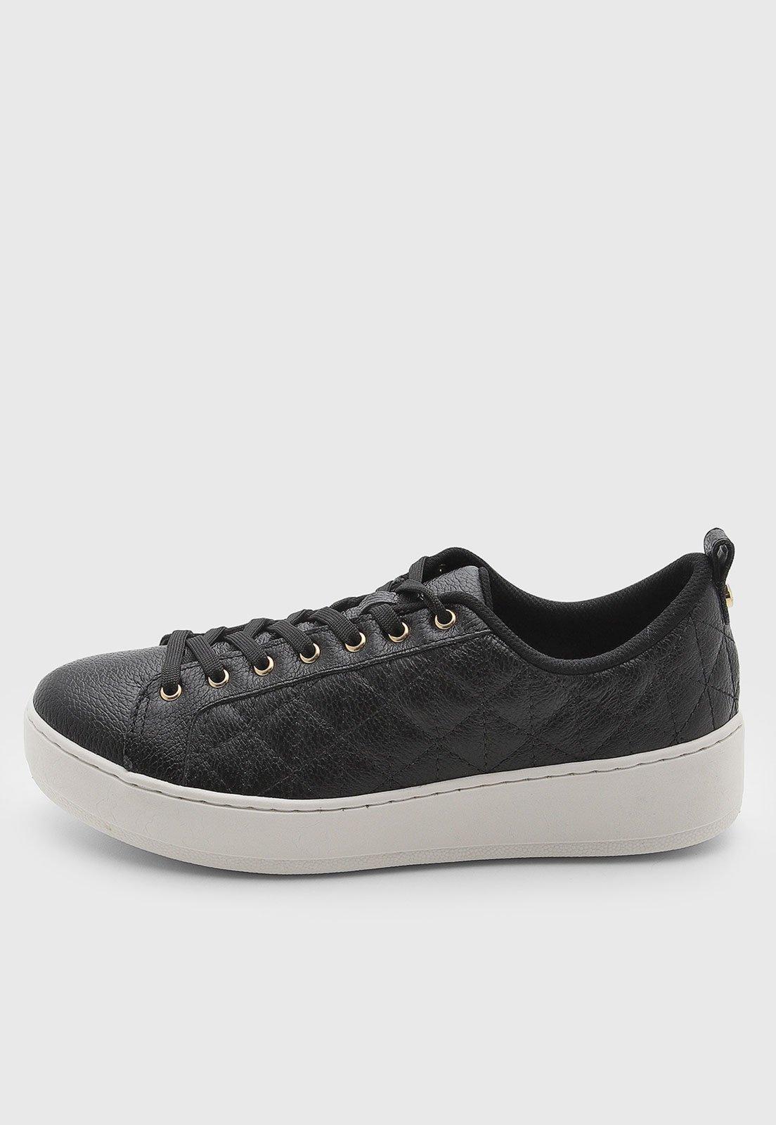 Tênis Feminino Jorge Bischoff Couro Matelassê Preto