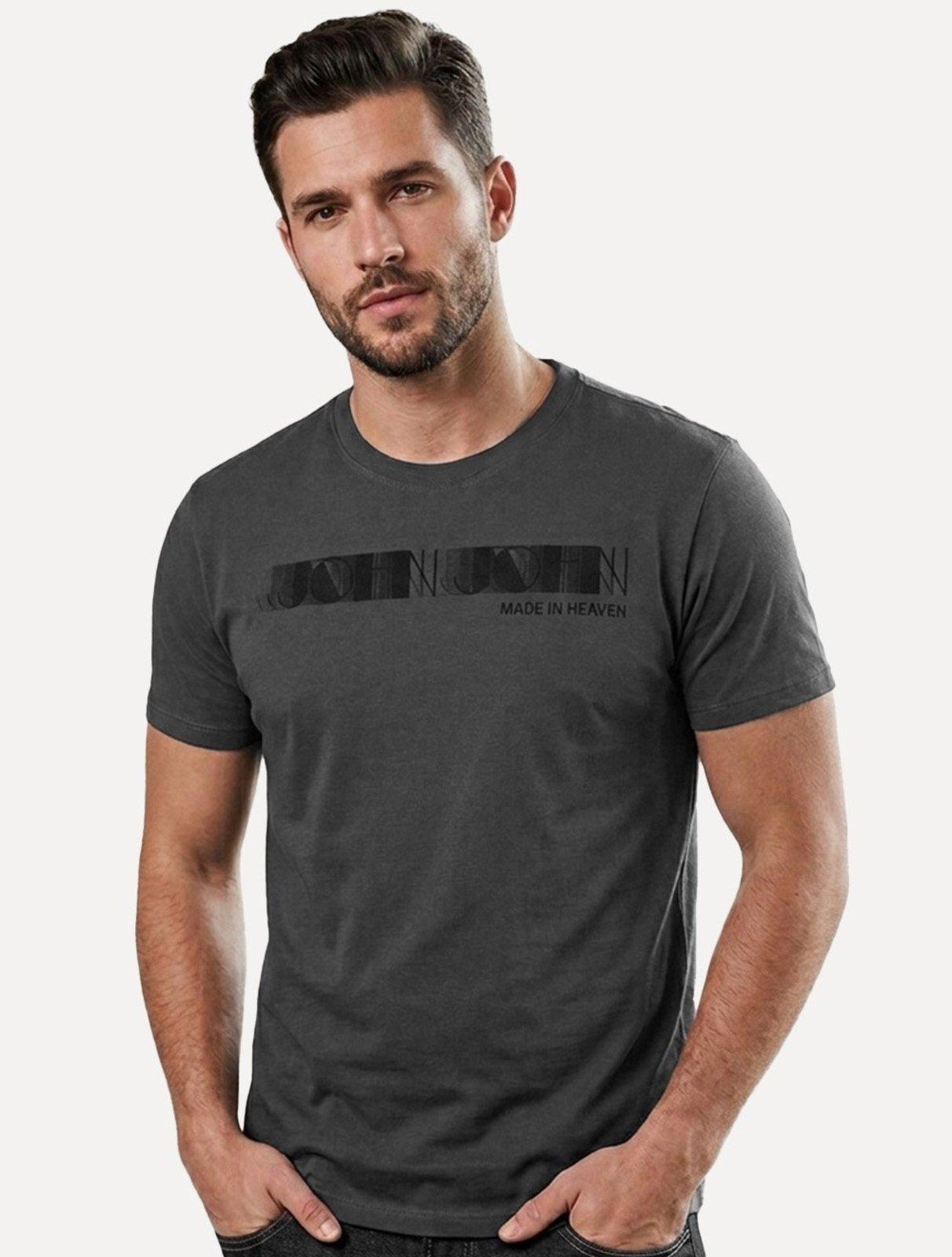 Camiseta John John Masculina Regular Jazz Bar Cinza Escuro