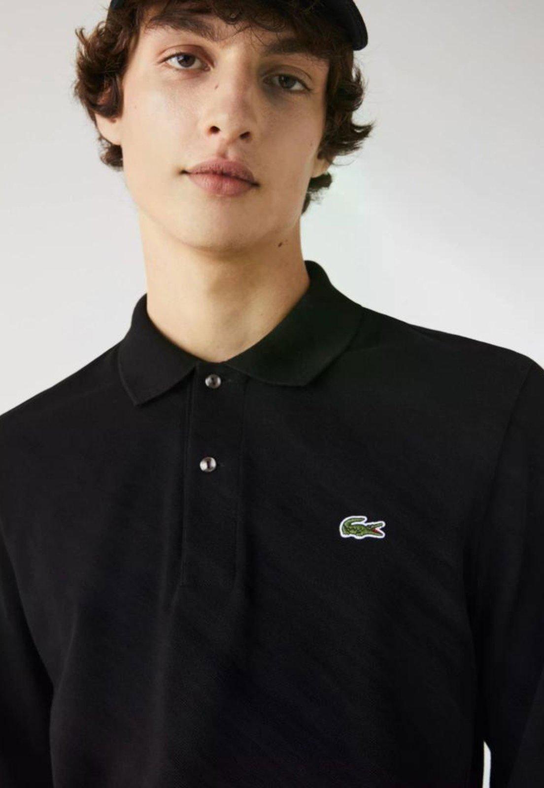 Polo Lacoste Lacoste L.12.12 de mangas longas Preto