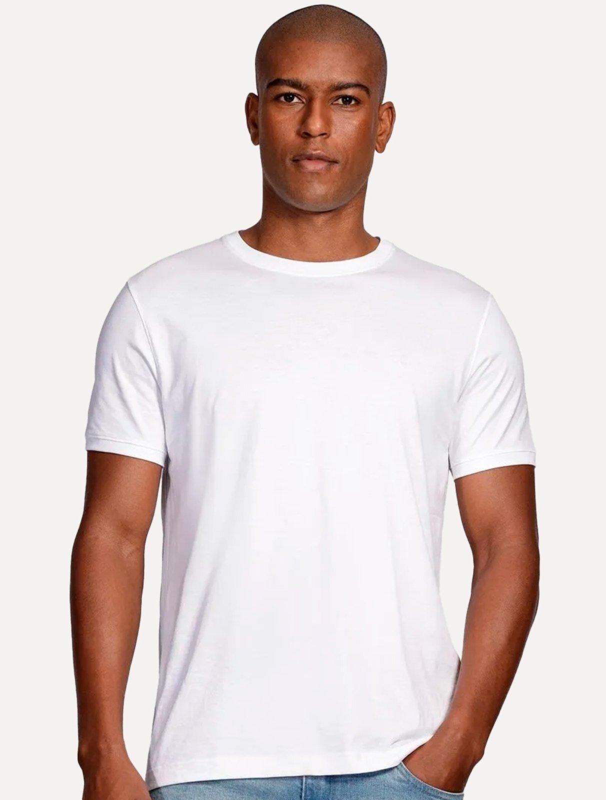 Camiseta Aramis Masculina Basic Lisa Mono Icon Branca