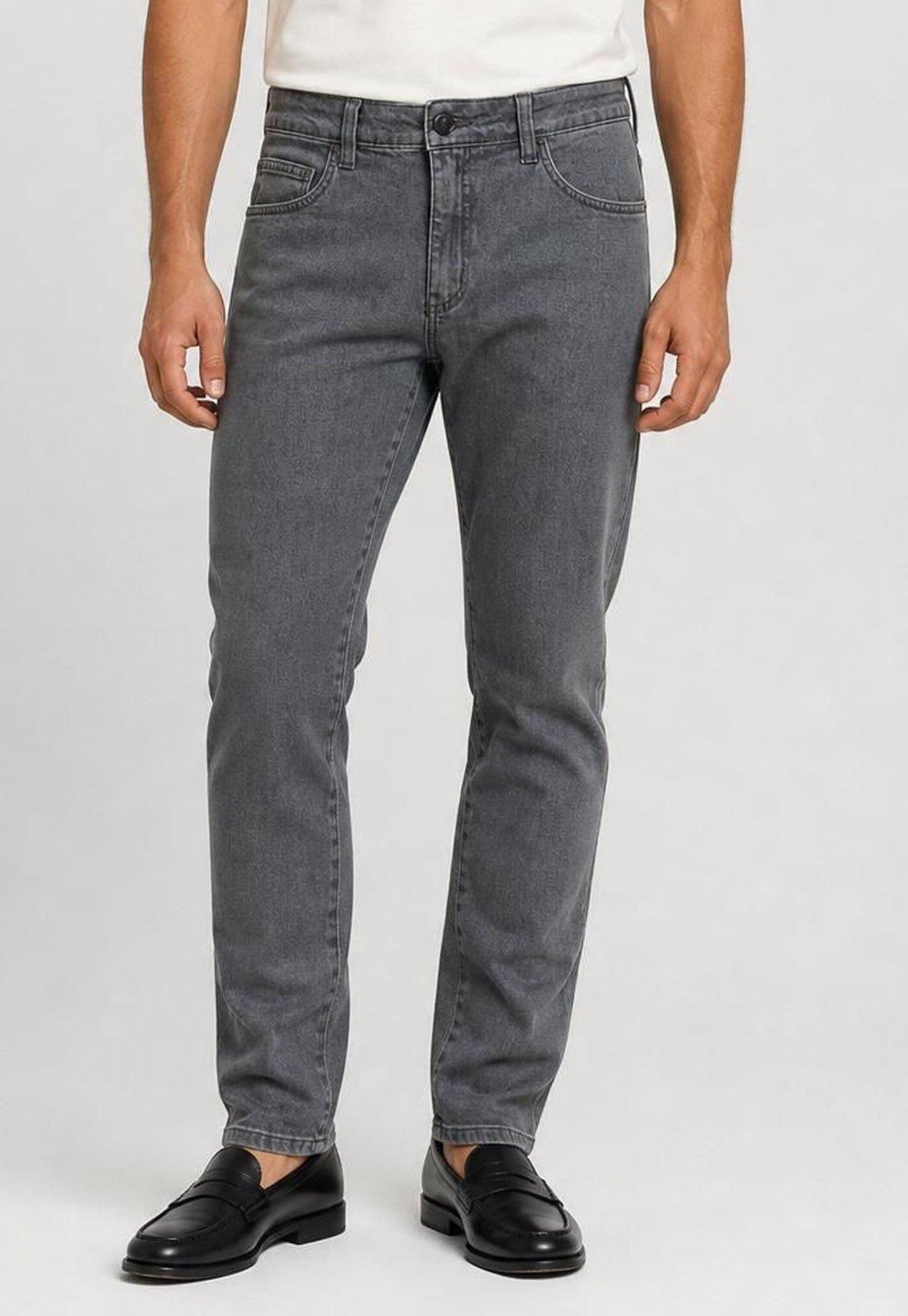 Calça Masculina Colcci Jeans Reta Cintura Média Cinza