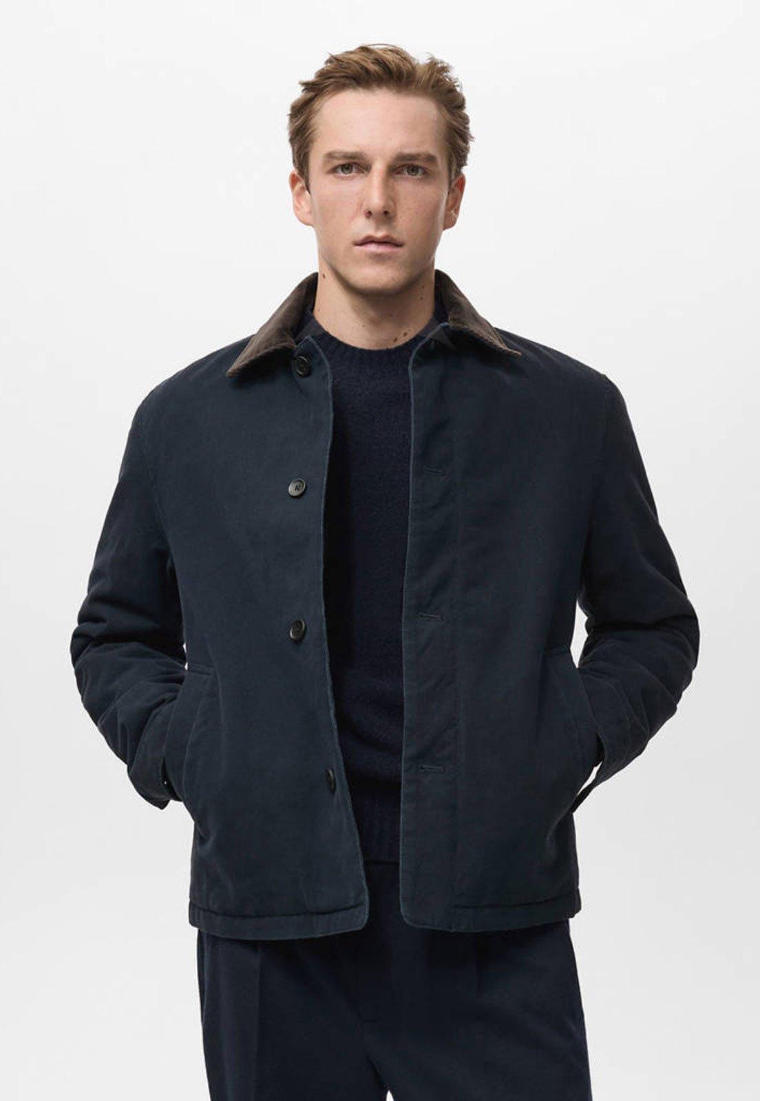 Jaqueta Masculina Mango Regular Botão Azul-Marinho