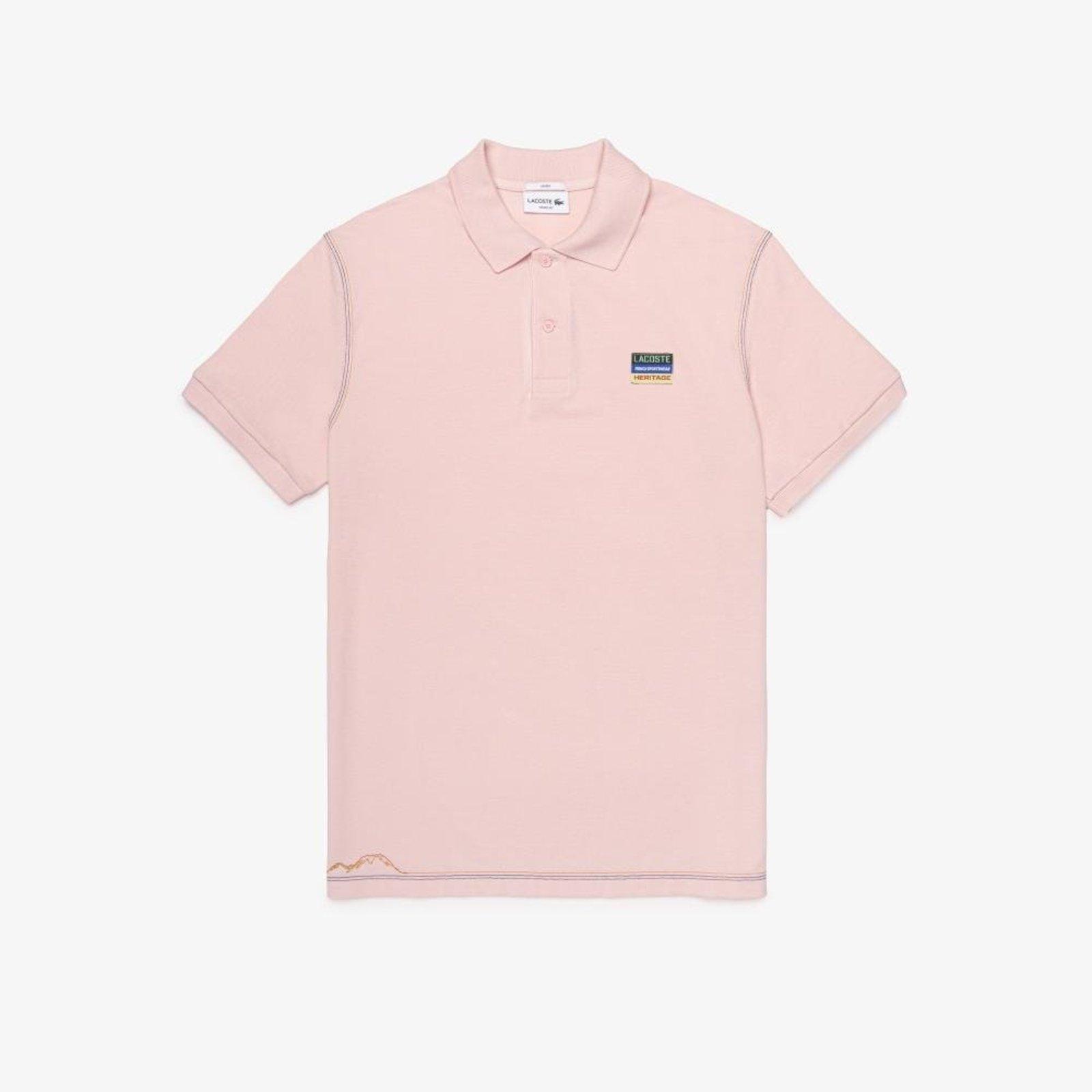 Polo Masculina de Piqué em Modelagem Solta Rosa