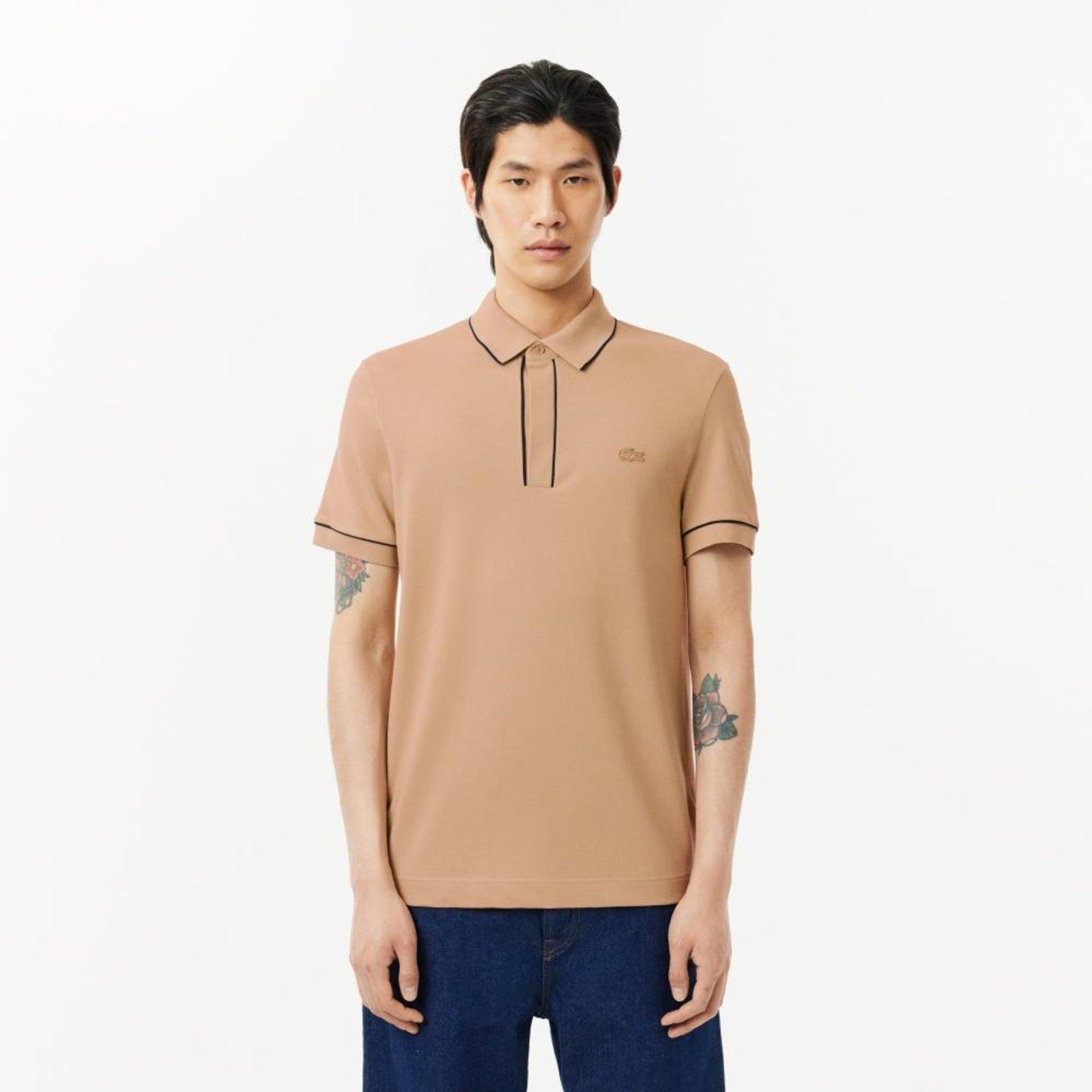 Camisa polo Lacoste de algodão stretch Smart Paris Bege