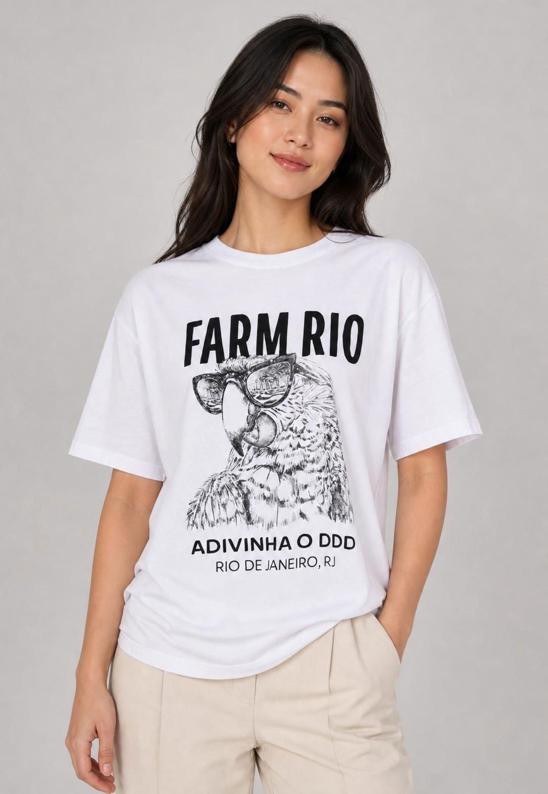 Camiseta Feminina FARM Rio de Janeiro Branca