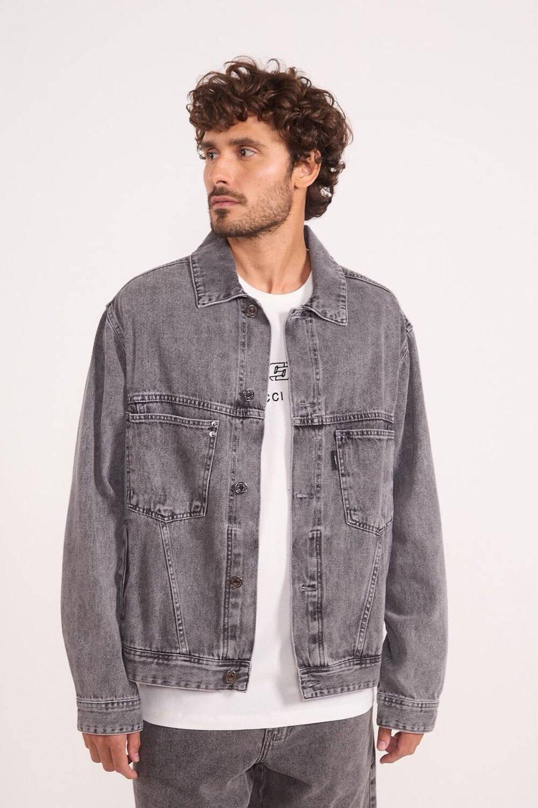 Jaqueta Jeans Masculina Comfort Com Bolsos Colcci Indigo Preto