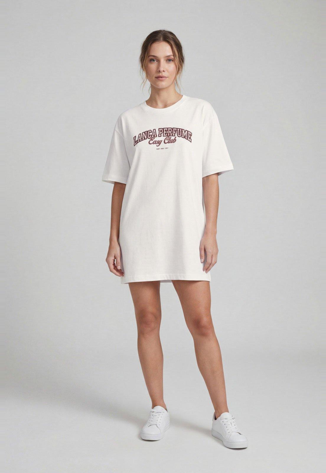 Vestido Feminino Lança Perfume Estampa Easy Club Branco