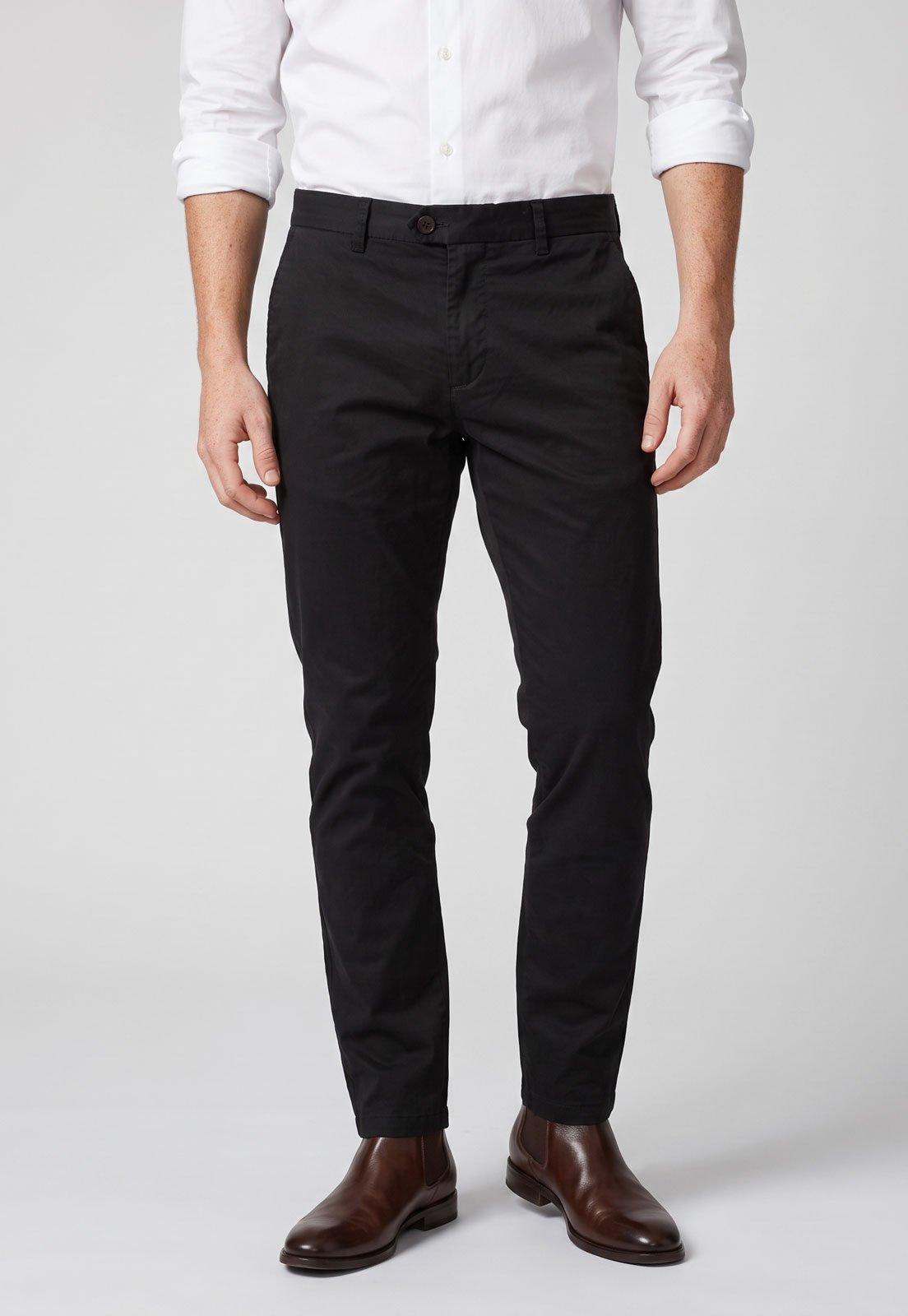 Calça Masculina Aramis Sarja Reta Preta