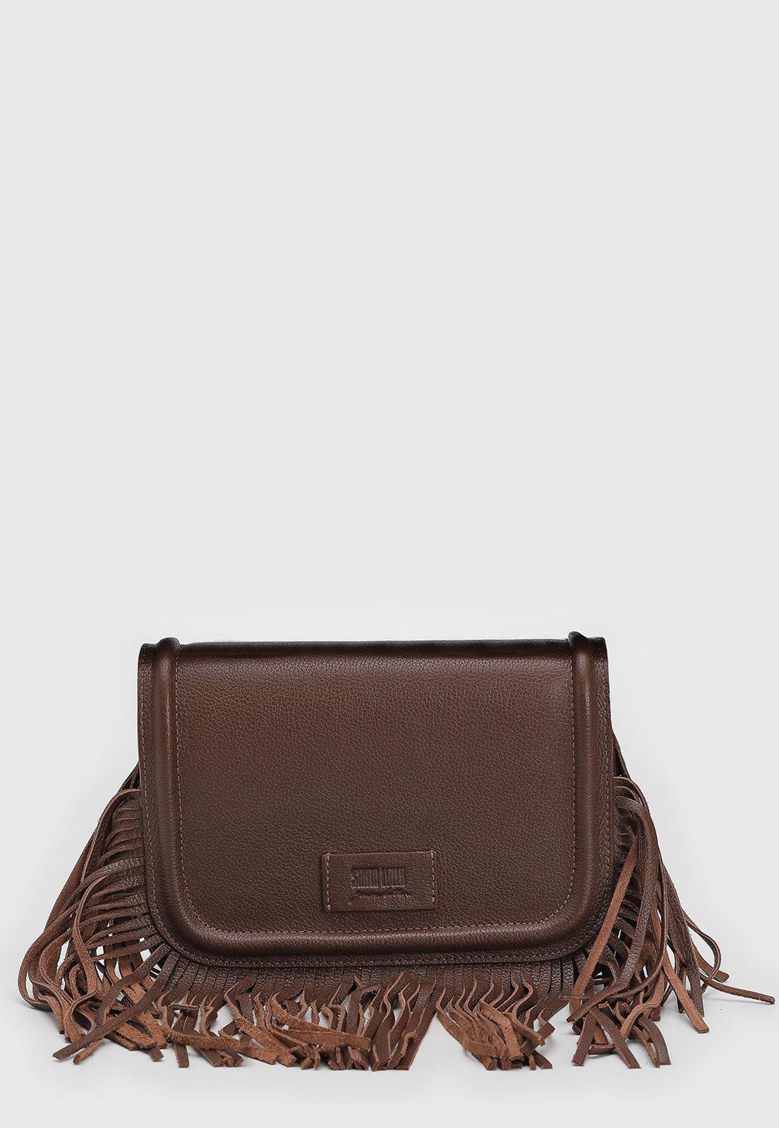 Bolsa Feminina Santa Lolla Franjas Marrom