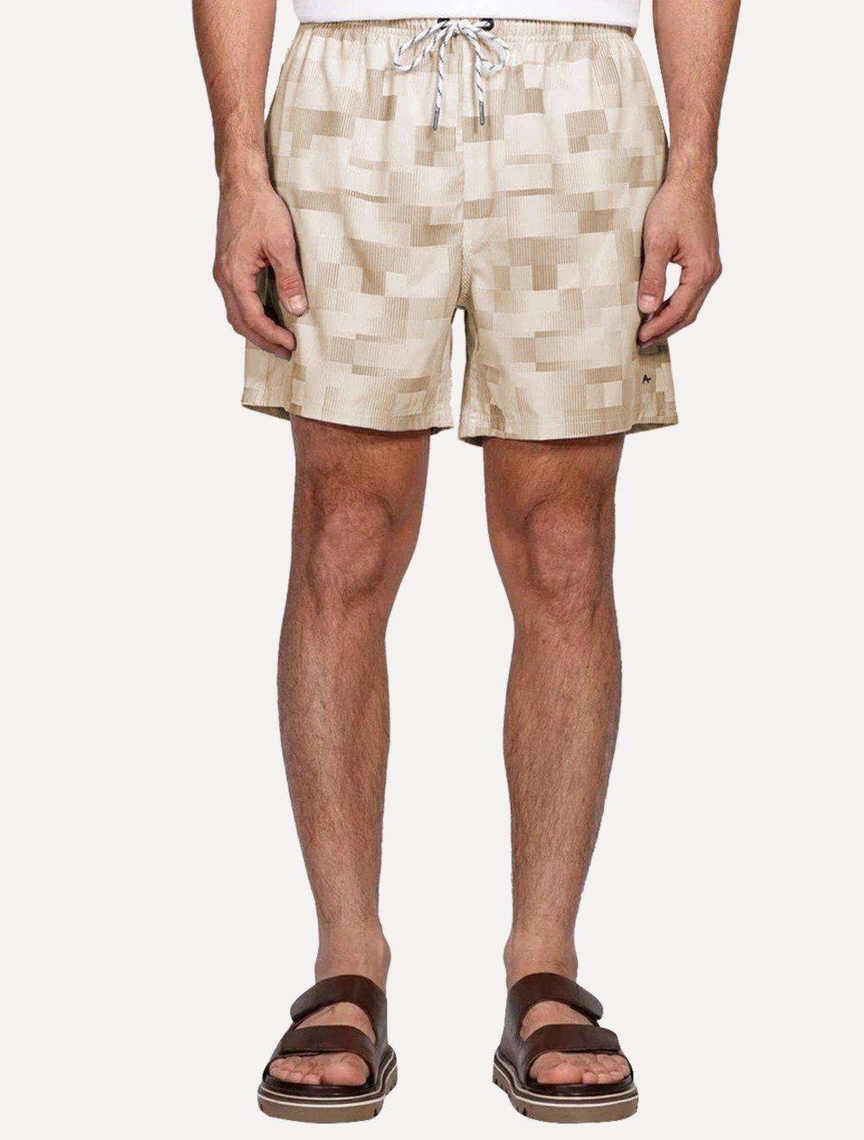 Short Aramis Masculino D Água Elastico Pixel Cáqui