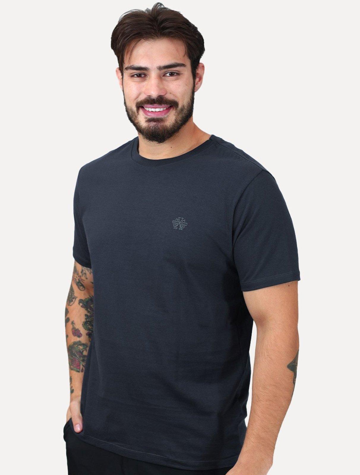 Camiseta John John Masculina Regular Fit Light Transfer Azul Marinho