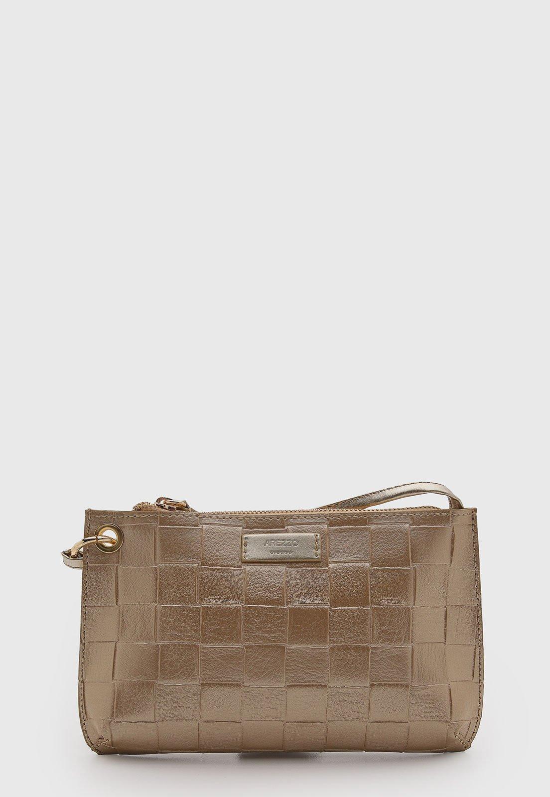 Bolsa Feminina Arezzo Texturizada Dourada