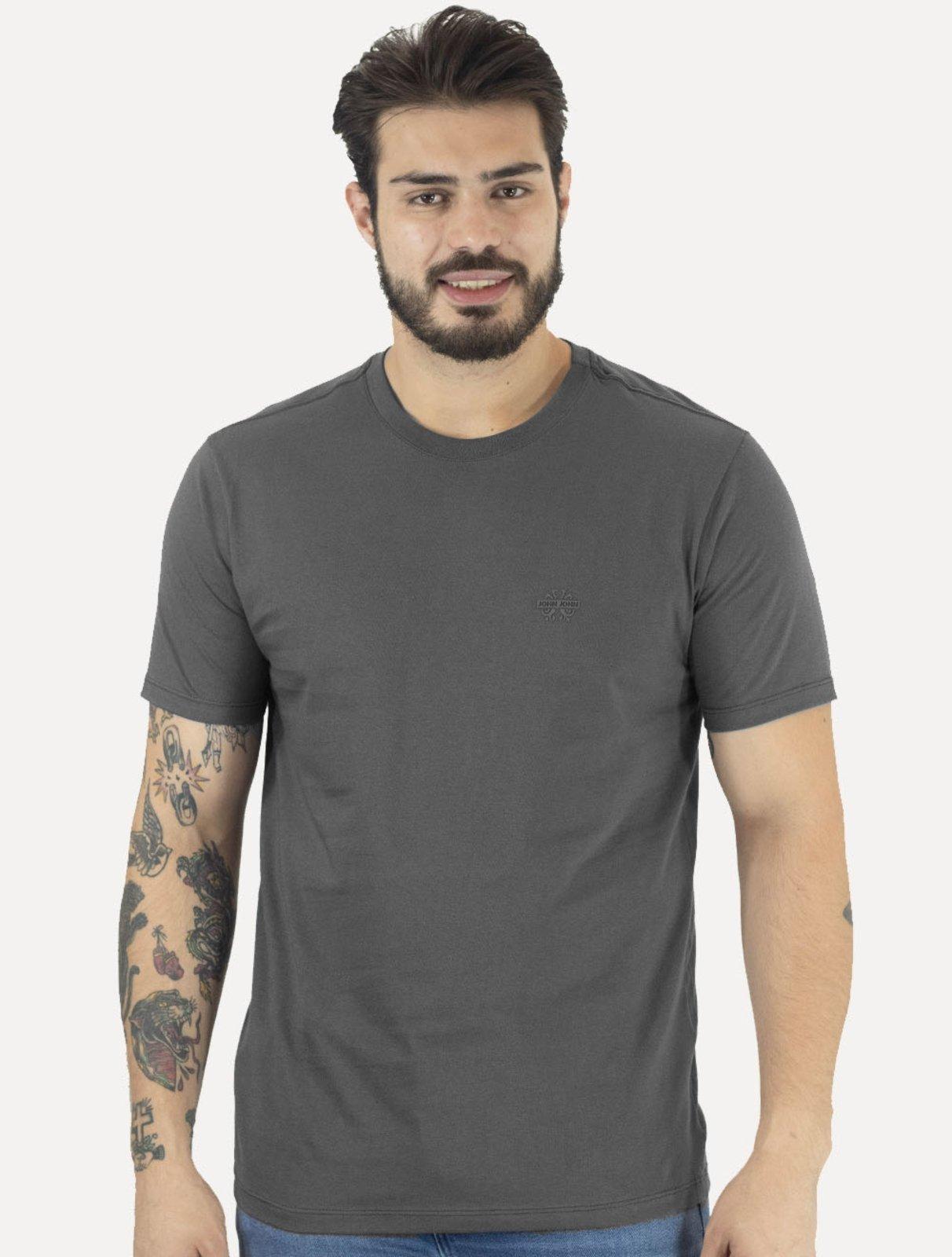 Camiseta John John Rubber Key Light Transfer Cinza Escuro