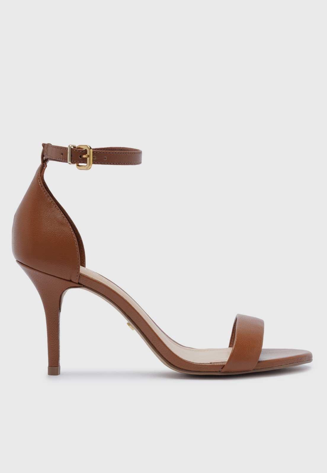 Sandália Arezzo Salto Fino Soft Viena Biscotti