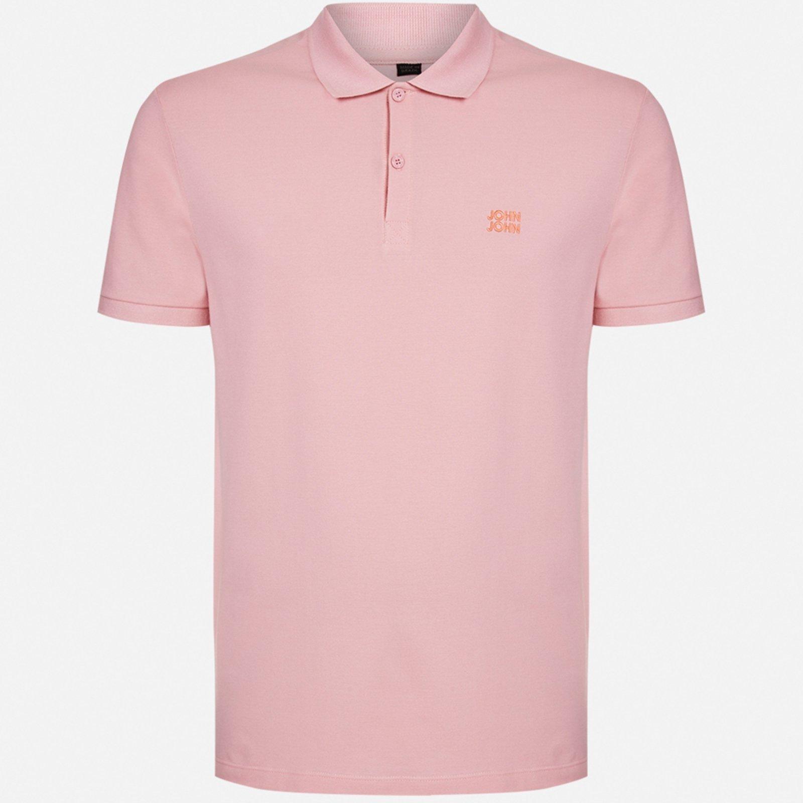 Camisa Polo John John Sl New Way Ve25 Rosa Masculino