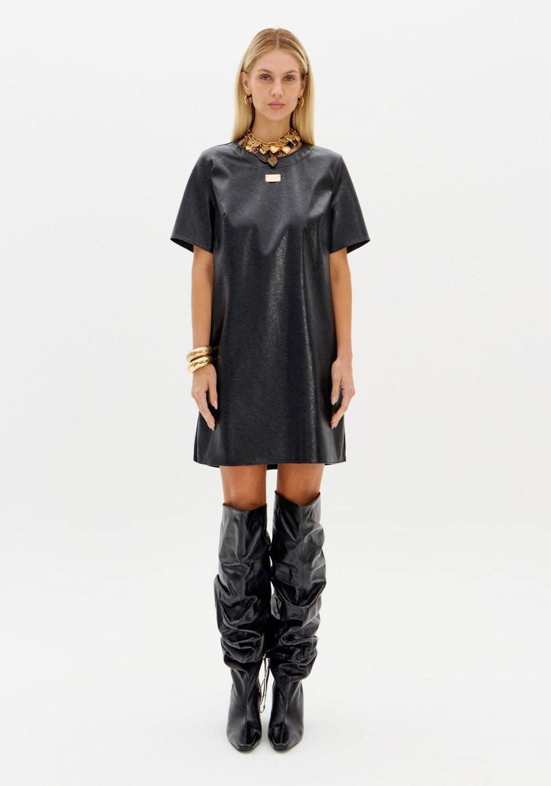 Vestido T-dress Com Mangas Curtas Lança Perfume