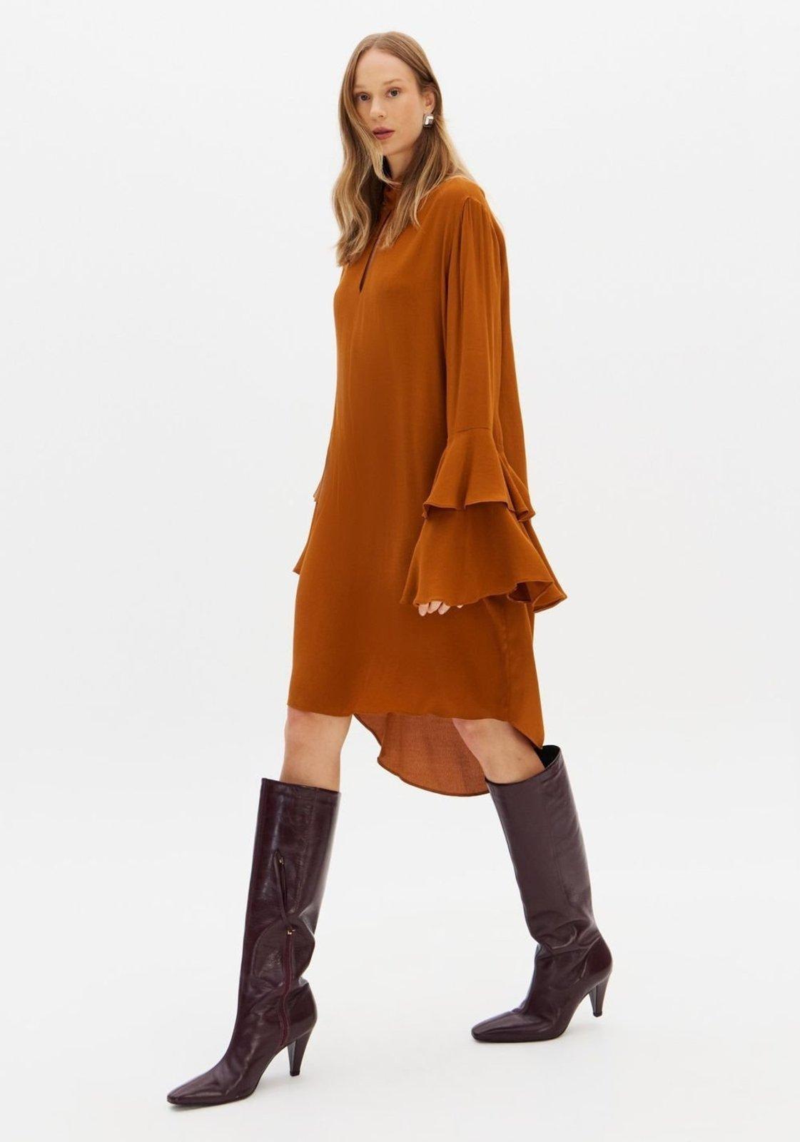 Vestido Manga Longa De Crepe De Viscose Lança Perfume