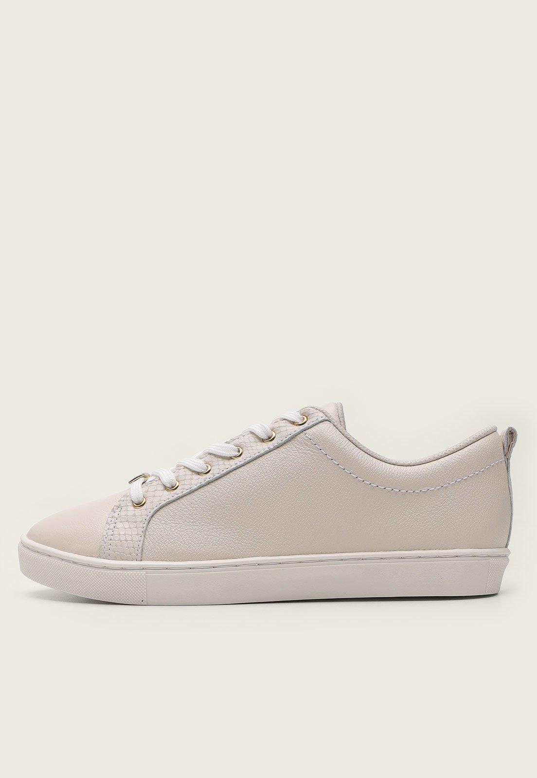 Tênis Jorge Bischoff de Couro Logo Off-White